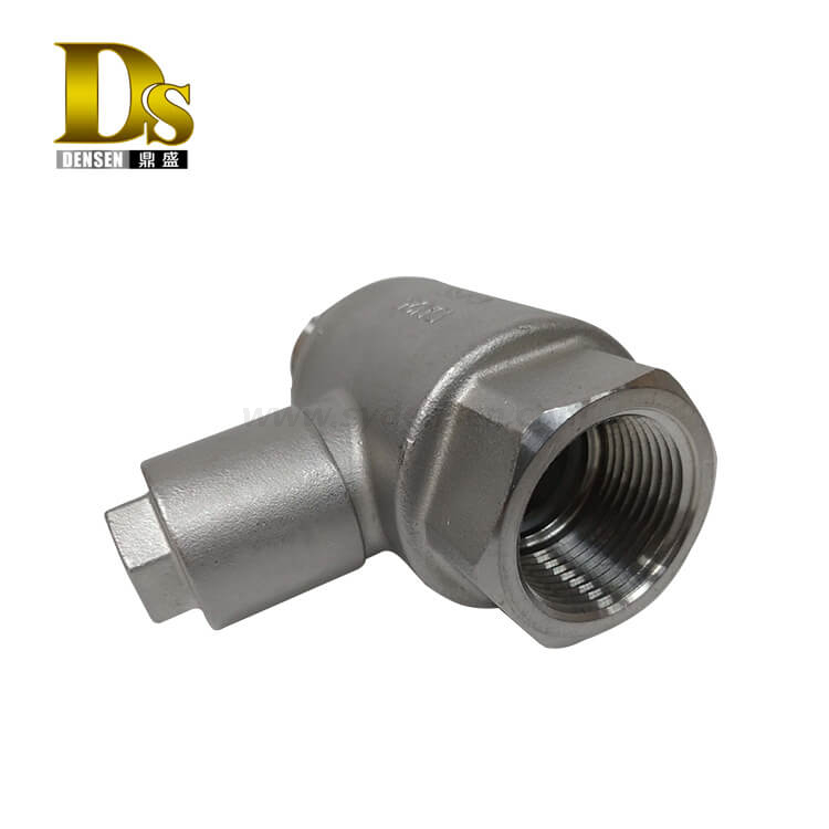 Densen Customized stainless steel 304 Silica sol casting and machining 3way valve body for gas,casting valve body and adapter