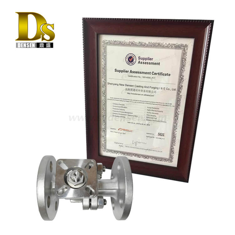Densen customized stainless steel 304 Silica sol casting and machining flanged ends 2 PC ball valve