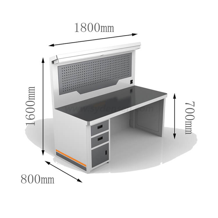 Densen Customized Metal Heavy Duty Steel Industrial Workbench Tool Storage Cabinet With Back Panel 